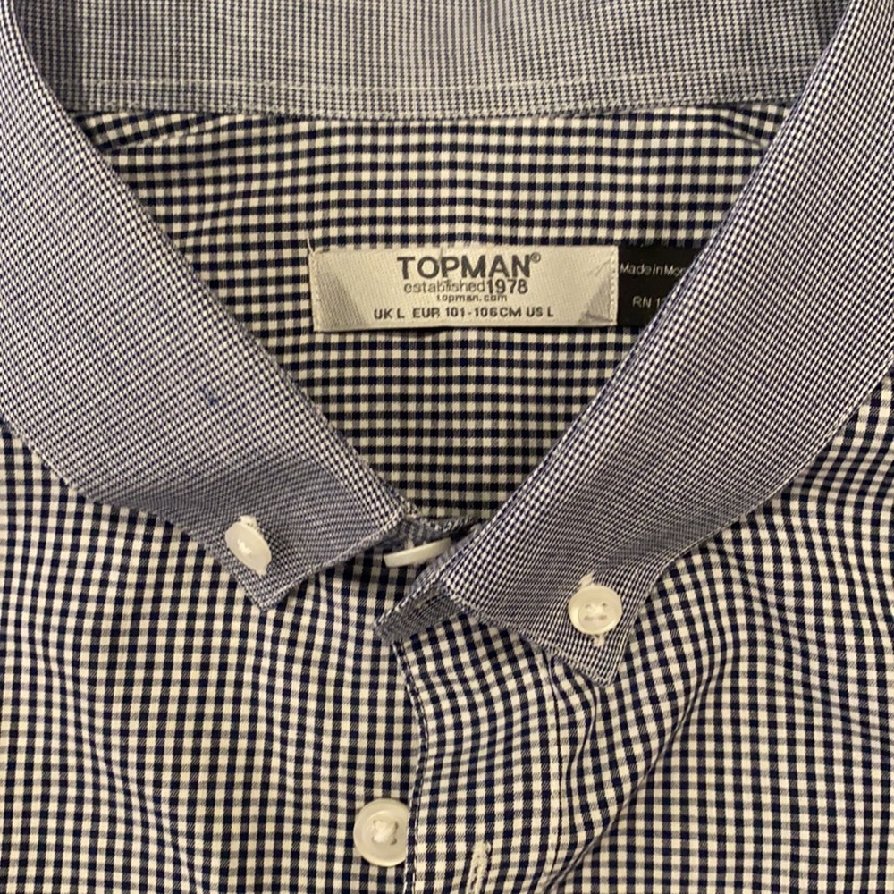 Top Man Size Large Button Down Ls - image 2